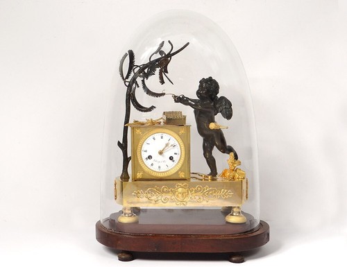 Pendule bronze angelot amour - bronze,